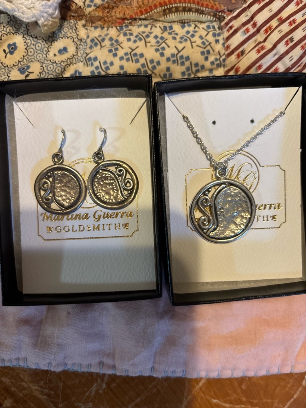 Silver Necklace and Earrings Set